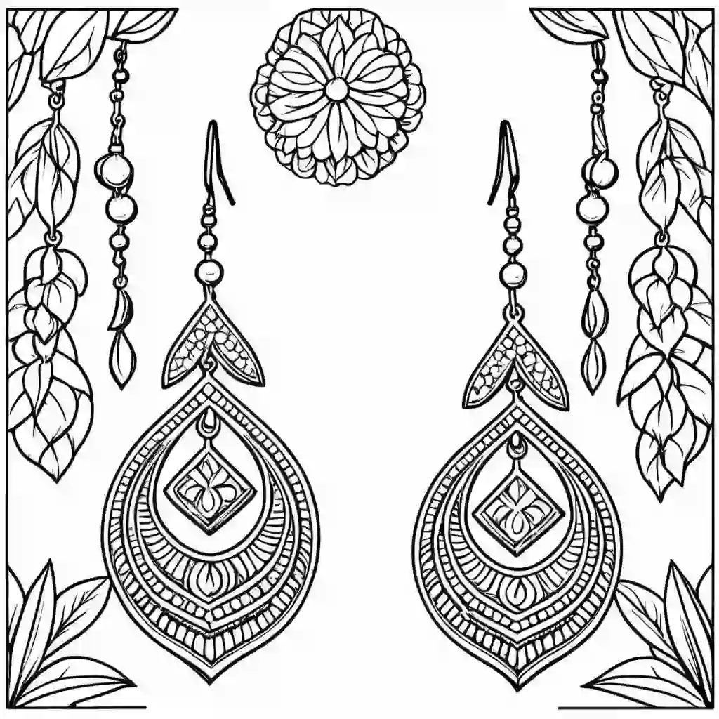 Gold Earrings coloring pages
